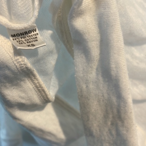 Monrow Knit Semi Sheer White Sweater - Picture 5 of 5